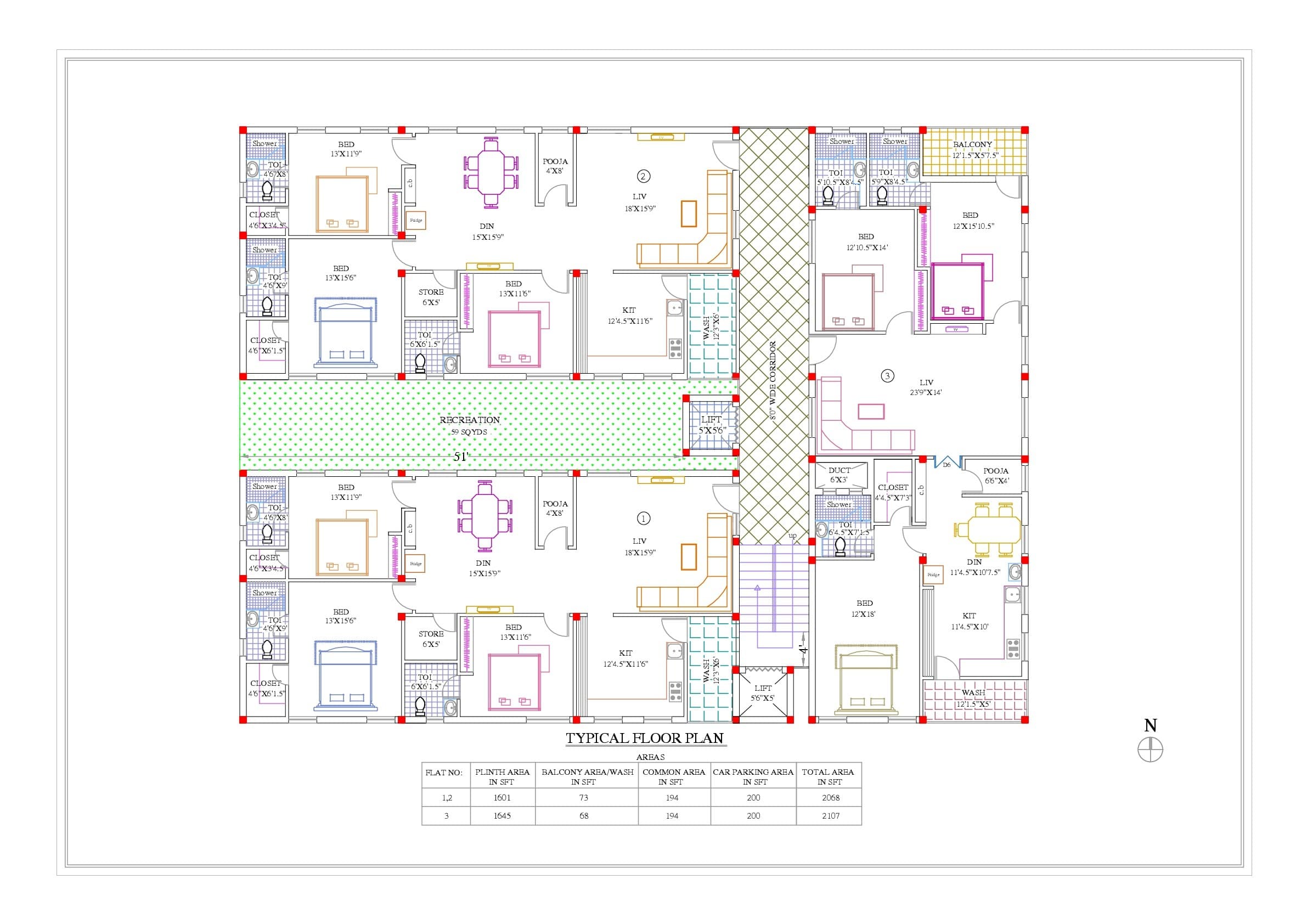 Sambhav Heights typical floor plan